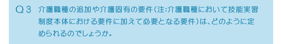 介護職種の追加や介護固有の要件